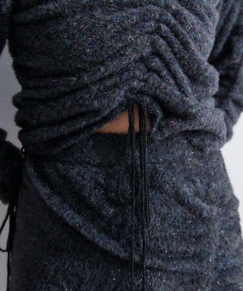 TTOL（トール）の「ドロストラメニットスカート（スカート・レディース・ブラック/ブルー・L-XL/M-L）」の14枚目の写真