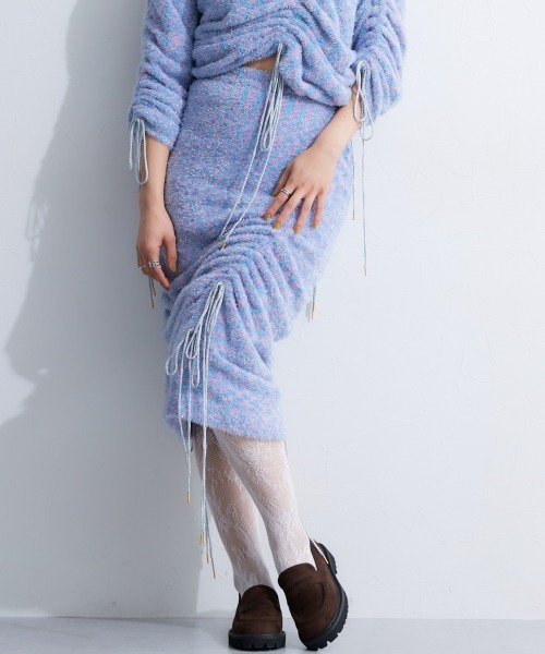 TTOL（トール）の「ドロストラメニットスカート（スカート・レディース・ブラック/ブルー・L-XL/M-L）」の20枚目の写真