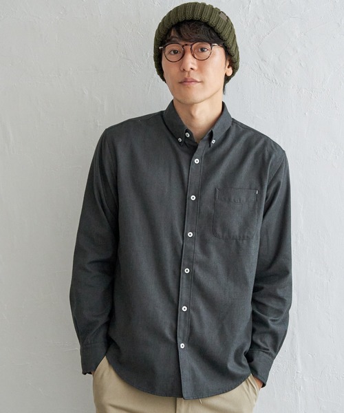ikka（イッカ）の「【雑誌MonoMax12月号掲載】イージーケアフランネル無地シャツ（シャツ/ブラウス・メンズ・チャコールグレー/ホワイト/グリーン/ネイビー・L/M/S/XL）」の10枚目の写真