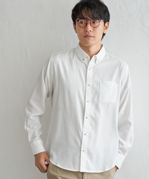 ikka（イッカ）の「【雑誌MonoMax12月号掲載】イージーケアフランネル無地シャツ（シャツ/ブラウス・メンズ・チャコールグレー/ホワイト/グリーン/ネイビー・L/M/S/XL）」の9枚目の写真