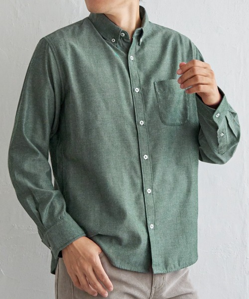 ikka（イッカ）の「【雑誌MonoMax12月号掲載】イージーケアフランネル無地シャツ（シャツ/ブラウス・メンズ・チャコールグレー/ホワイト/グリーン/ネイビー・L/M/S/XL）」の7枚目の写真