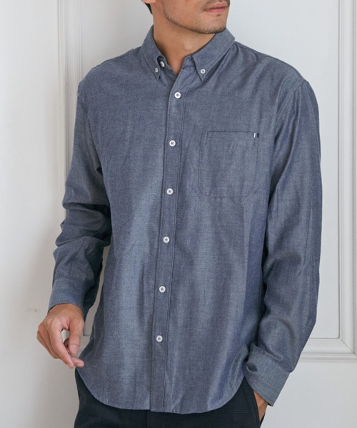 ikka（イッカ）の「【雑誌MonoMax12月号掲載】イージーケアフランネル無地シャツ（シャツ/ブラウス・メンズ・チャコールグレー/ホワイト/グリーン/ネイビー・L/M/S/XL）」の8枚目の写真