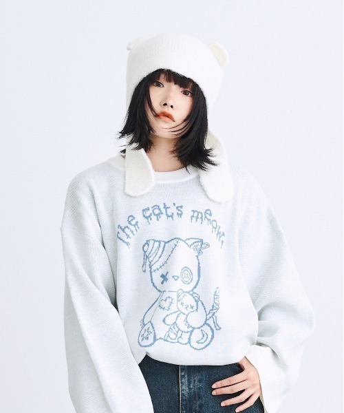 ≪Cider≫\tクマ耳ニット帽 miniministore くま耳ニット帽 レディース帽子 韓国風