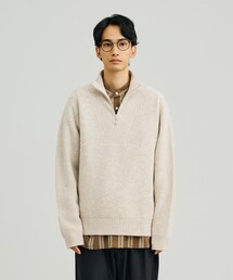 【UNISEX】ウールカシミヤ ハーフジップニット