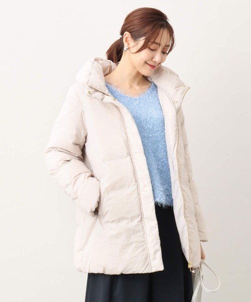 ★限定タイムセール★ 極美品♡PLST♡ ミドル丈 ダウンコート オフホワイト ナイロンタフタ ミドル丈ダウンコート/WEB限定（ダウンジャケット