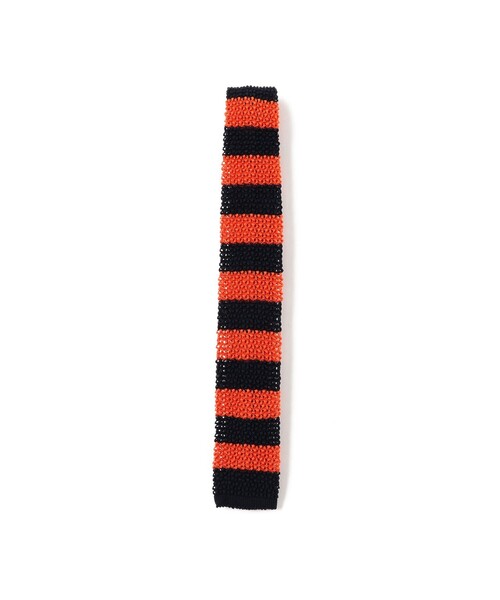 BEAMS PLUS(ビームスプラス)の「Cotton Knit Tie Stripe(ネクタイ・メンズ・グリーン/ワイン/イエロー/ブルー/レッド系その他7/オレンジ・ONE SIZE)」の6枚目の写真