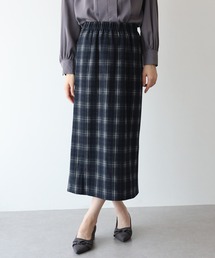 【値下げしました❗️】タータンチェック タイトスカート ネイビー O'NEIL of DUBLIN｜aranciato別注 ウール ブレンド タック