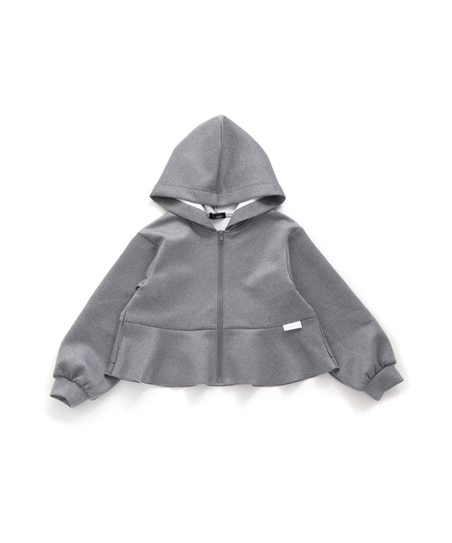 JENNI love（ジェニィラブ）の「フリルダンボールニットZIPパーカー（パーカー・キッズ・アイボリー/ブラック/グレー・130cm/140cm/150cm/160cm）」の6枚目の写真