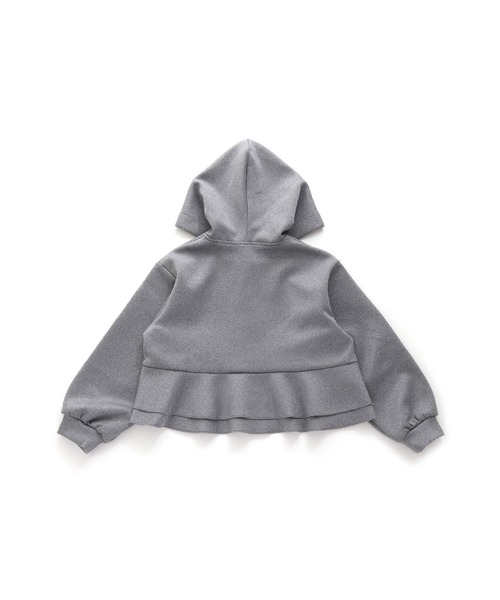 JENNI love（ジェニィラブ）の「フリルダンボールニットZIPパーカー（パーカー・キッズ・アイボリー/ブラック/グレー・130cm/140cm/150cm/160cm）」の7枚目の写真