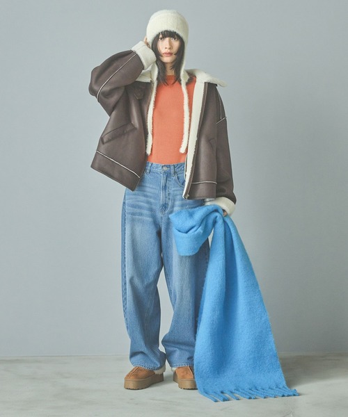 LAKOLE（ラコレ）の「ニットフライトキャップ / 143866（ニットキャップ/ビーニー・レディース・ブラック/オフホワイト・FREE）」の9枚目の写真