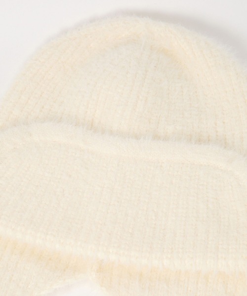 LAKOLE（ラコレ）の「ニットフライトキャップ / 143866（ニットキャップ/ビーニー・レディース・ブラック/オフホワイト・FREE）」の5枚目の写真