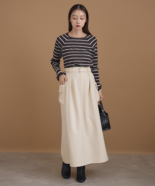 KATHARINE ROSS（キャサリンロス）の「【KATHARINE ROSS】編地変化ボーダーニット（ニット/セーター・レディース・ブラック/チャコールグレー/ホワイト・MEDIUM）」の18枚目の写真