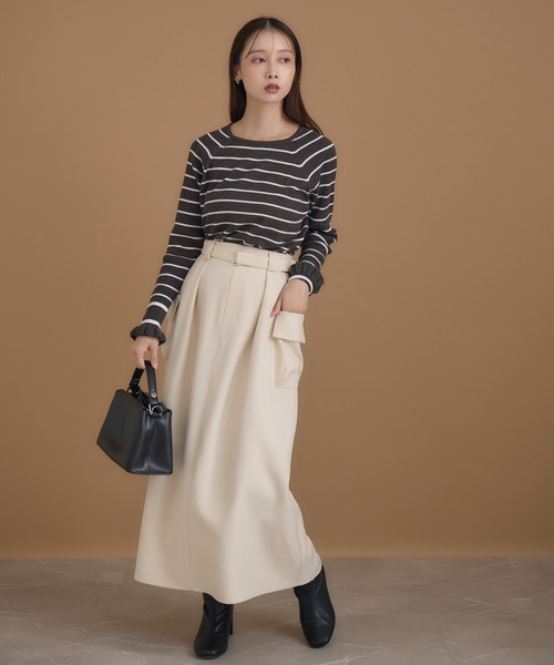 KATHARINE ROSS（キャサリンロス）の「【KATHARINE ROSS】編地変化ボーダーニット（ニット/セーター・レディース・ブラック/チャコールグレー/ホワイト・MEDIUM）」の19枚目の写真