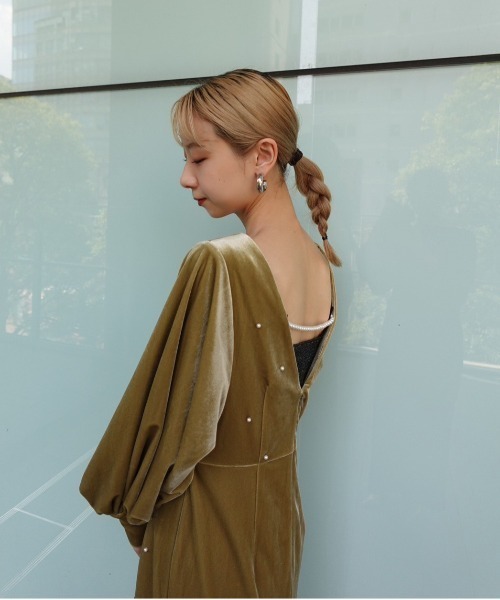 ameri バックオープンフレアドレス　ワンピース　オケージョン ameri vintage バックオープンフレアドレス Ameri（アメリ）の