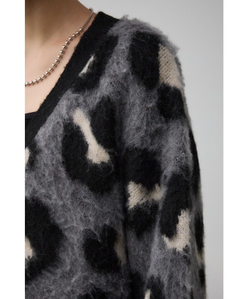 セール】レオパードジャガードニットカーディガン（カーディガン