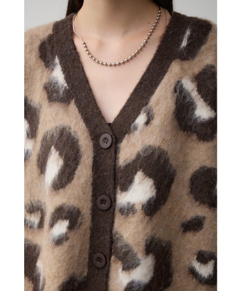 セール】レオパードジャガードニットカーディガン（カーディガン