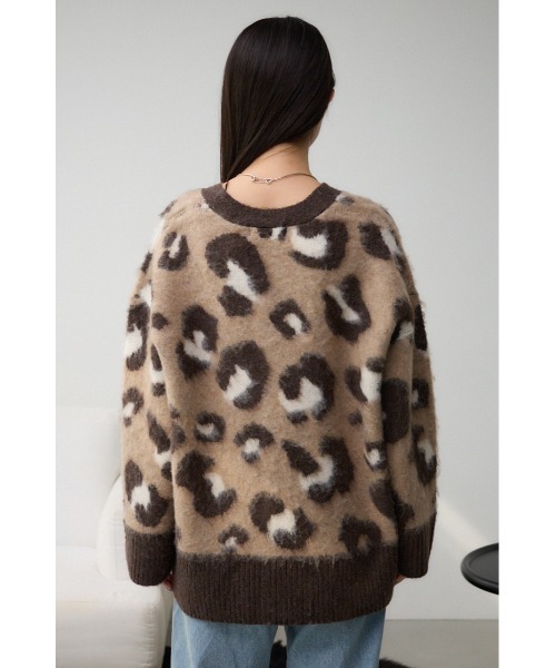 セール】レオパードジャガードニットカーディガン（カーディガン
