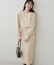 【WEB限定】osonoカシュクールニット×キャミワンピース