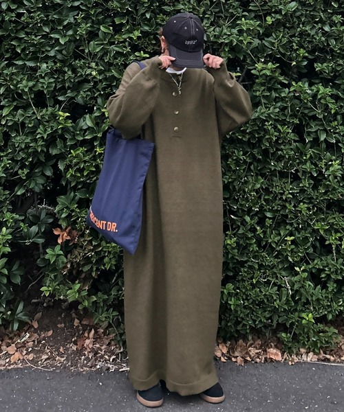 notch.（ノッチ）の「【 notch. by KR 】ヘンリーネックニットワンピース（ワンピース・レディース・ネイビー/オリーブ/ブラック・TM/M）」の13枚目の写真