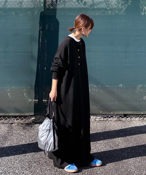 notch.（ノッチ）の「【 notch. by KR 】ヘンリーネックニットワンピース（ワンピース・レディース・ネイビー/オリーブ/ブラック・TM/M）」の7枚目の写真