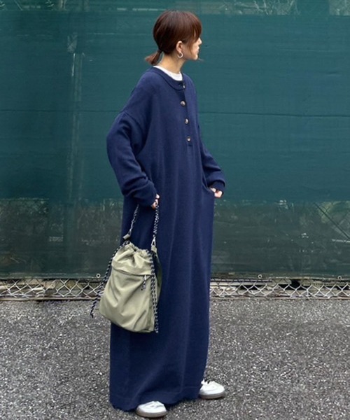 notch.（ノッチ）の「【 notch. by KR 】ヘンリーネックニットワンピース（ワンピース・レディース・ネイビー/オリーブ/ブラック・TM/M）」の20枚目の写真