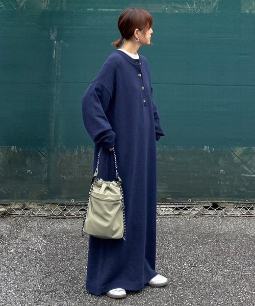 notch.（ノッチ）の「【 notch. by KR 】ヘンリーネックニットワンピース（ワンピース・レディース・ネイビー/オリーブ/ブラック・TM/M）」の21枚目の写真