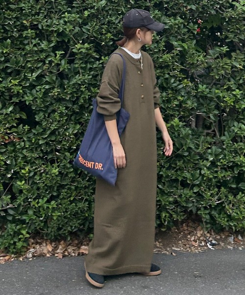 notch.（ノッチ）の「【 notch. by KR 】ヘンリーネックニットワンピース（ワンピース・レディース・ネイビー/オリーブ/ブラック・TM/M）」の11枚目の写真