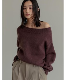 [2024-25 WINTER COLLECTION]アルパカタッチオフショルダーニットトップス
