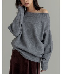 [2024-25 WINTER COLLECTION]アルパカタッチオフショルダーニットトップス