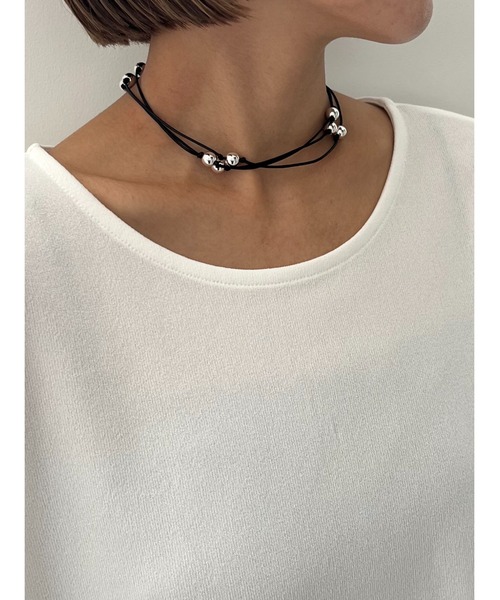 CHIGNON（シニヨン）の「CHIGNON マルチWAY丸玉コードチョーカー（ネックレス・レディース・シルバー/ベージュ/ゴールド・FREE）」の11枚目の写真