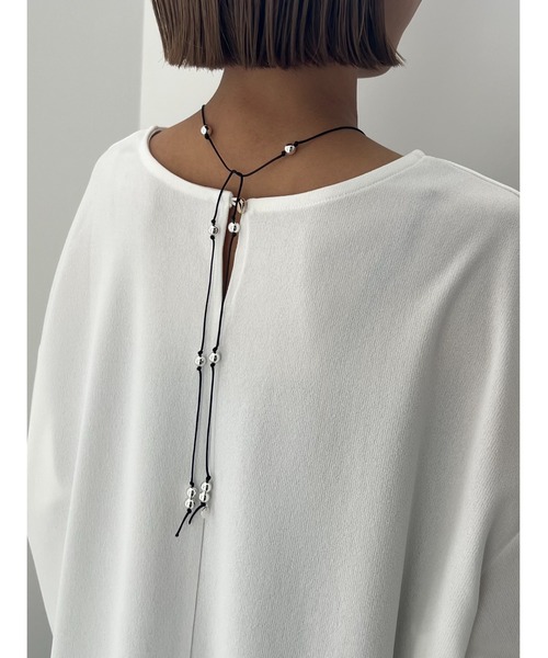 CHIGNON（シニヨン）の「CHIGNON マルチWAY丸玉コードチョーカー（ネックレス・レディース・シルバー/ベージュ/ゴールド・FREE）」の14枚目の写真