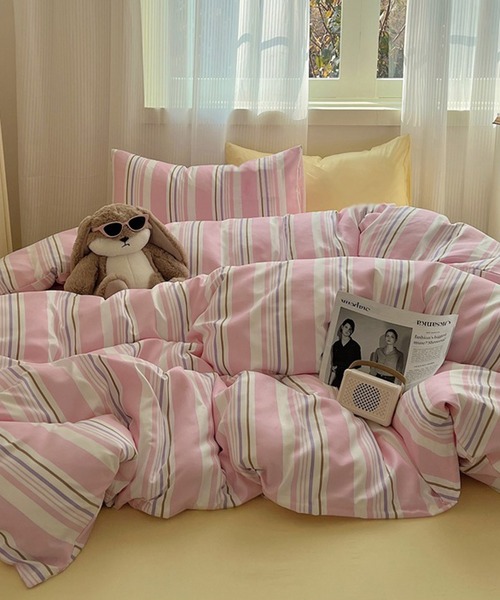 somni / ソニ 】 寝具4点セット バイカラー ストライプ シングル