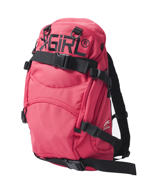X-girl（エックスガール）の「"XGL WHEEL CO." SKATE BACKPACK（バックパック/リュック・レディース・ブラック/ピンク・ONE SIZE）」の2枚目の写真
