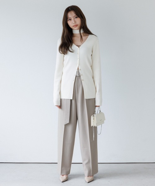 25：Pellicule♡パンツ2点セット セール】belt set 2tuck pants（ベルトセット2タックパンツ