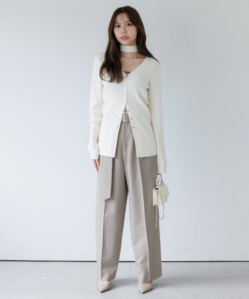 セール】belt set 2tuck pants（ベルトセット2タックパンツ