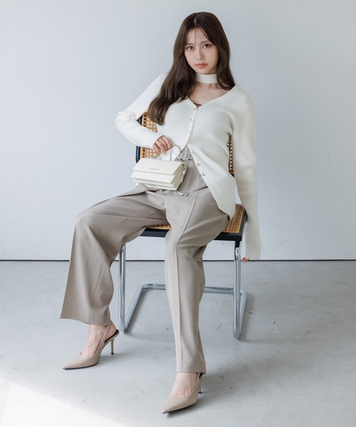 セール】belt set 2tuck pants（ベルトセット2タックパンツ