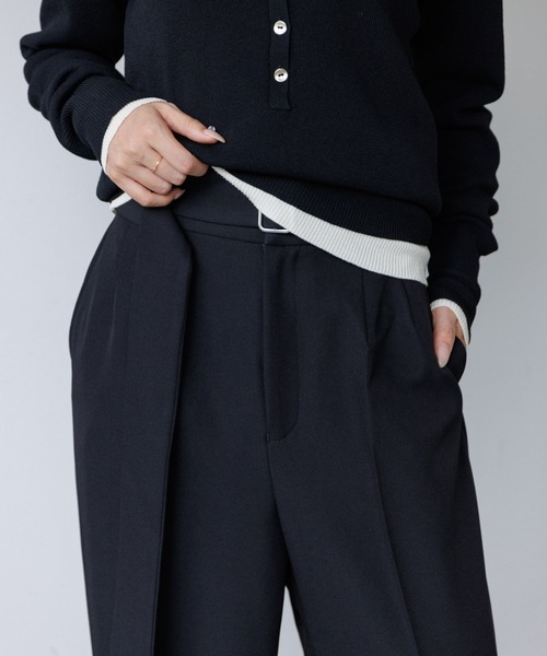 SENEE（セニー）の「belt set 2tuck pants（ベルトセット２タックパンツ）（スラックス・レディース・チャコールグレー/ホワイト/ブラック/ベージュ・MEDIUM/SMALL）」の20枚目の写真