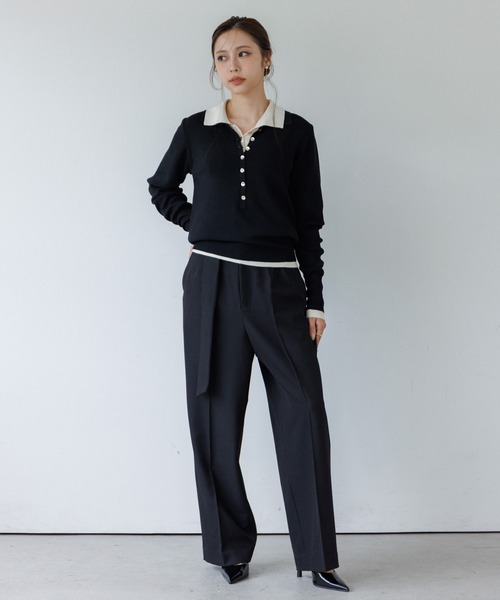 belt set 2tuck pants（ベルトセット2タックパンツ）（スラックス