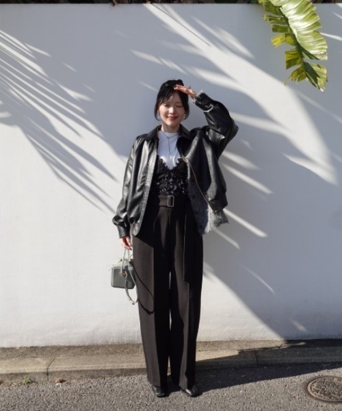 セール】belt set 2tuck pants（ベルトセット2タックパンツ