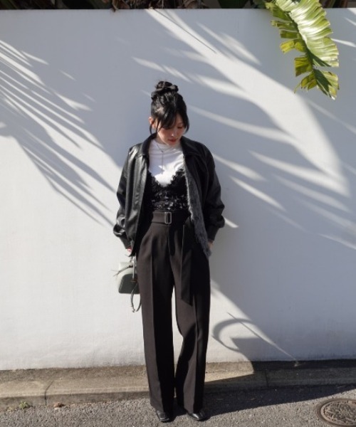 belt set 2tuck pants（ベルトセット2タックパンツ）（スラックス