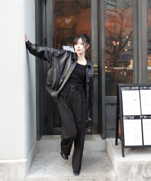 belt set 2tuck pants（ベルトセット2タックパンツ）（スラックス