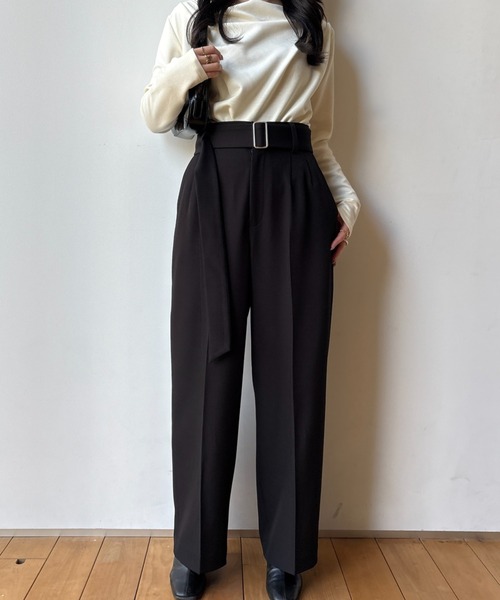 belt set 2tuck pants（ベルトセット2タックパンツ）（スラックス