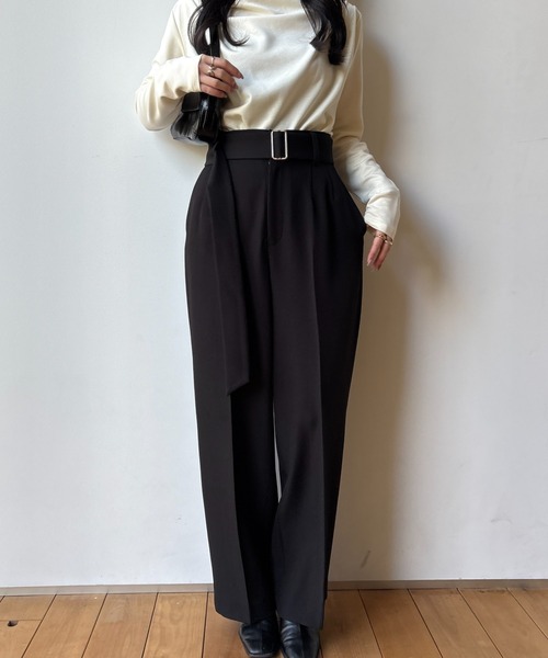 セール】belt set 2tuck pants(ベルトセット2タックパンツ セール】belt set 2tuck pants(ベルトセット2タックパンツ