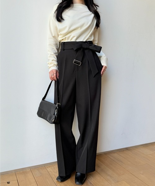 belt set 2tuck pants（ベルトセット2タックパンツ）（スラックス
