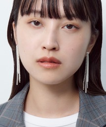 フリンジ チェーン ビジュー ピアス