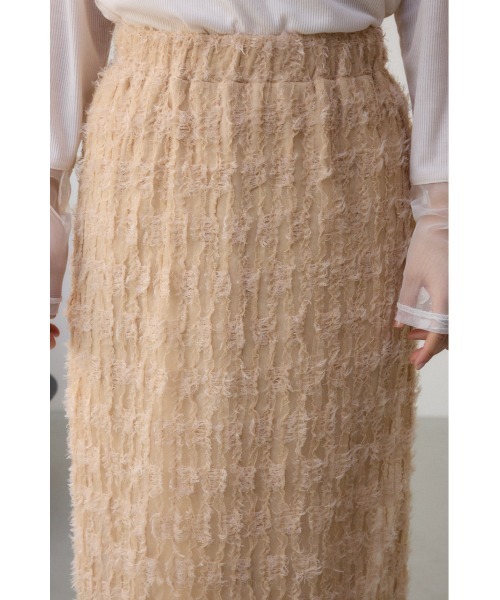 AZUL by moussy(アズールバイマウジー)の「カットレーススカート 春服 夏服 ロングスカート ウエストゴム紐付き(スカート・レディース・ブラック/ホワイト/ベージュ・FREE)」の10枚目の写真