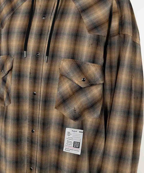 Maison MIHARA YASUHIRO(メゾンミハラヤスヒロ)の「【MIHARAYASUHIRO/ミハラヤスヒロ】SWEAT HOODIE L/S SHIRTS(シャツ/ブラウス・メンズ・ベージュ/ブラック・44/46)」の10枚目の写真