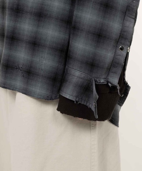 Maison MIHARA YASUHIRO(メゾンミハラヤスヒロ)の「【MIHARAYASUHIRO/ミハラヤスヒロ】SWEAT HOODIE L/S SHIRTS(シャツ/ブラウス・メンズ・ベージュ/ブラック・44/46)」の5枚目の写真