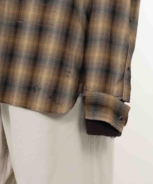 Maison MIHARA YASUHIRO(メゾンミハラヤスヒロ)の「【MIHARAYASUHIRO/ミハラヤスヒロ】SWEAT HOODIE L/S SHIRTS(シャツ/ブラウス・メンズ・ベージュ/ブラック・44/46)」の11枚目の写真
