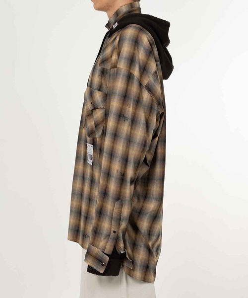 Maison MIHARA YASUHIRO(メゾンミハラヤスヒロ)の「【MIHARAYASUHIRO/ミハラヤスヒロ】SWEAT HOODIE L/S SHIRTS(シャツ/ブラウス・メンズ・ベージュ/ブラック・44/46)」の7枚目の写真